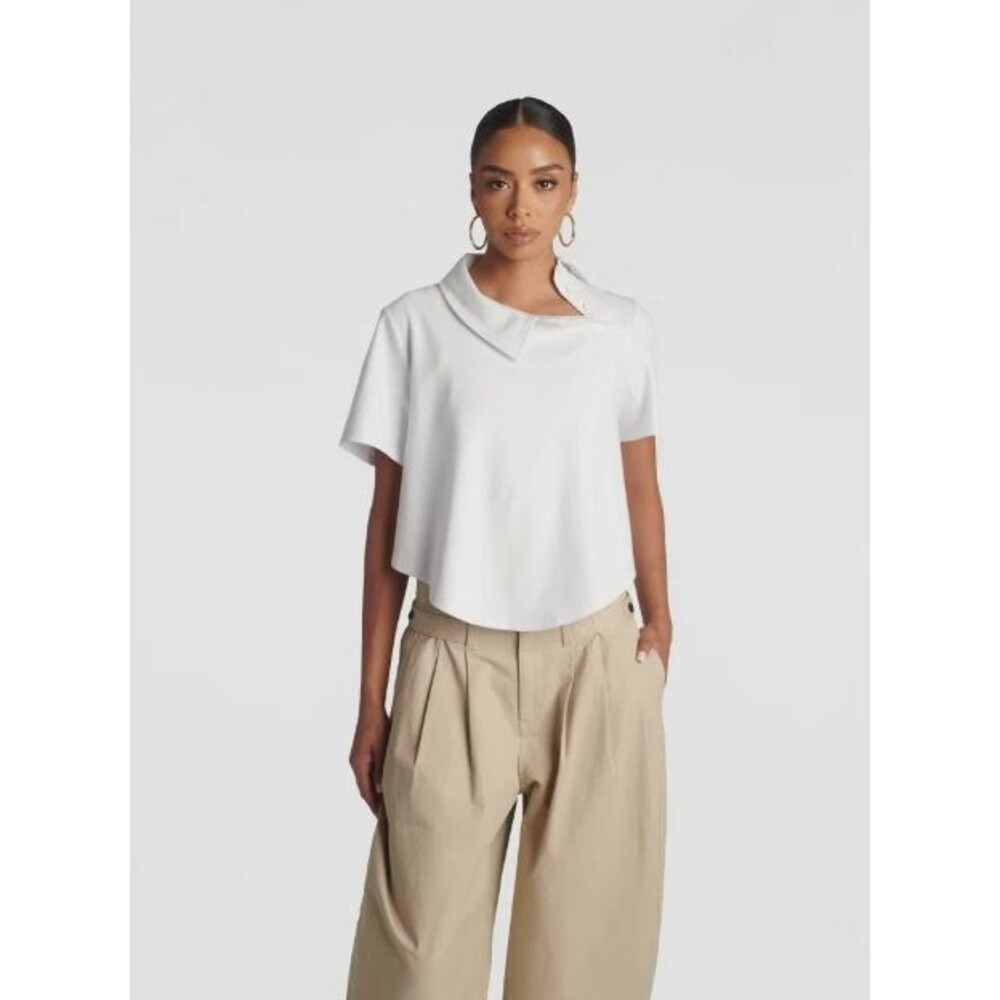 KBB by KAHLANA Women's 'The Asym Polo' - White XS NWT